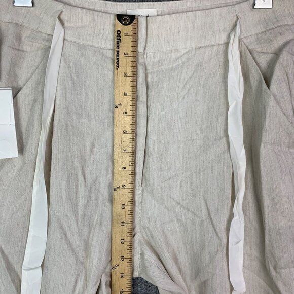 NWT Aritzia Wilfred ALLANWT PANT Ankle Cuff Drawstring Pant Size 12 Linen Blend - Picture 4 of 13